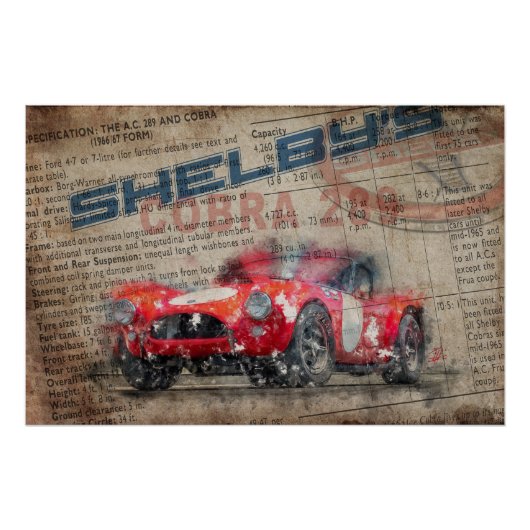Newspaper Shelby Cobra 289 Poster (Vorderseite)