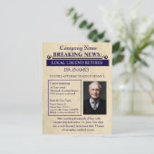 Newspaper Style Doctor Retirement Card | Custom Postkarte (Stehend Vorderseite)