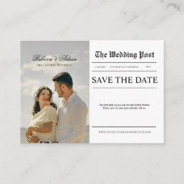 Newspaper Style Photo Wedding Save The Date Begleitkarte
