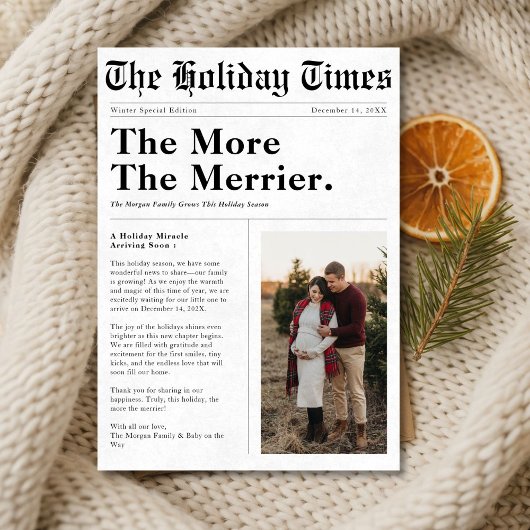 Newspaper Style | The More The Merrier Pregnancy Ankündigung