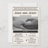 Newspaper-Style Wedding Invitation | Customisable  Einladung (Vorderseite)