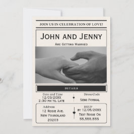 Newspaper-Style Wedding Invitation | Customisable  Einladung