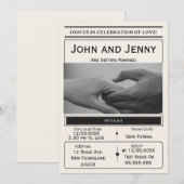 Newspaper-Style Wedding Invitation | Customisable  Einladung (Vorne/Hinten)