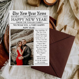 Newspaper Unique Fun Foto 2025 Frohes Neues Jahr Feiertagskarte