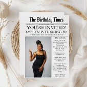 Newspaper Unique Fun Foto 40. Geburtstag Party Einladung