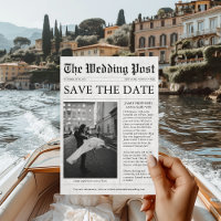 Newspaper Unique Fun Foto Save the Date Hochzeit I