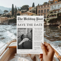 Newspaper Unique Fun Foto Save the Date Hochzeit I