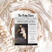 Newspaper Unique Fun Photo aesthetic Baby Shower Einladung
