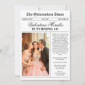 Newspaper Unique Fun Photo Quinceanera Einladung (Vorderseite)