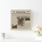 Newspaper Wall Clock Quadratische Wanduhr (Zuhause)