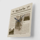 Newspaper Wall Clock Quadratische Wanduhr (Winkel)