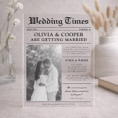 Newspaper Wedding Acryleinladungen