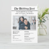 Newspaper Wedding Foto Einladung (Stehend Vorderseite)