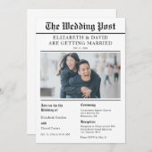 Newspaper Wedding Foto Einladung (Vorne/Hinten)