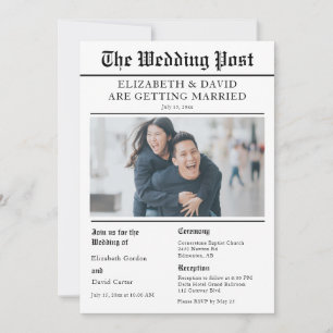 Newspaper Wedding Foto Einladung