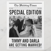Newspaper Wedding Program Single Large Page  Flyer (Vorne)