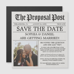 Newspaper Wedding Save The Date Magnets Magneteinladung