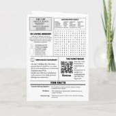 Newspaper Wedding Timeline & Program Infographic Einladung (Rückseite)