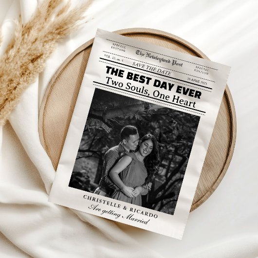 Newspaper Wedding Timeline & Program Infographic Einladung
