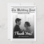 Newspaper Wedding Unique Modern Elegante Vielen Da Einladung (Vorderseite)