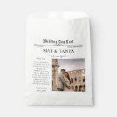 Newspaper Wedding Vielen Dank klassisches Elegant Geschenktütchen (Vorderseite)