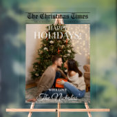 Newspaper What A Year Black White Photo Christmas Acrylschild (Neutral)