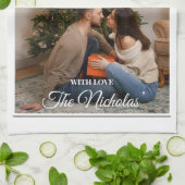 Newspaper What A Year Black White Photo Christmas Geschirrtuch (Gefaltet)