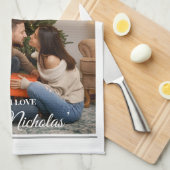 Newspaper What A Year Black White Photo Christmas Geschirrtuch (Viertel Falte)