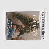 Newspaper What A Year Black White Photo Christmas Golfhandtuch (Horizontal)