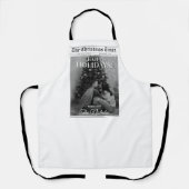 Newspaper What A Year Black White Photo Christmas Schürze (Vorderseite)