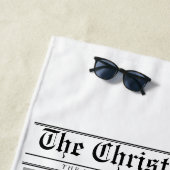 Newspaper What A Year Black White Photo Christmas Strandtuch (Beispiel)