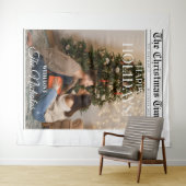 Newspaper What A Year Black White Photo Christmas Wandteppich (Beispiel (Horizontal))