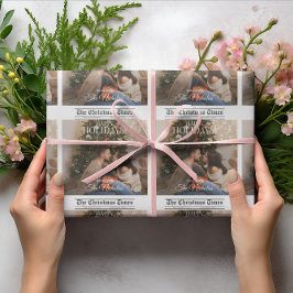 Newspaper What A Year Holiday Photo Christmas Geschenkpapier