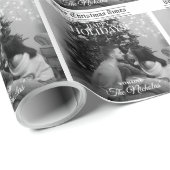 Newspaper What A Year Holiday Photo Christmas Geschenkpapier (Rolleneckpunkt)