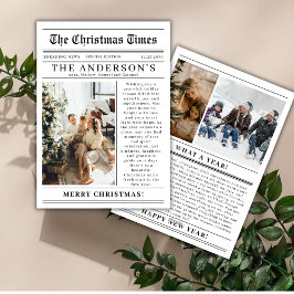 Newspaper What A Year Photo Collage Christmas  Feiertagskarte