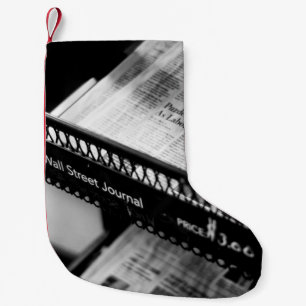 NEWSPAPIERE AUF DER WALL STREET JOURNAL RACK KLEINER WEIHNACHTSSTRUMPF