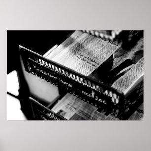 NEWSPAPIERE AUF DER WALL STREET JOURNAL RACK POSTER