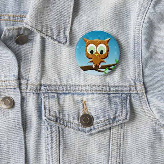 Newsprint Cartoon Owl Button (Beispiel)