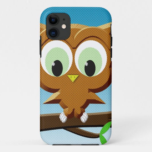 Newsprint Cartoon Owl Case-Mate iPhone Hülle (Rückseite)