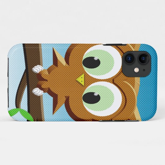 Newsprint Cartoon Owl Case-Mate iPhone Hülle (Rückseite (Horizontal))