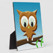 Newsprint Cartoon Owl Fotoplatte (Seite)