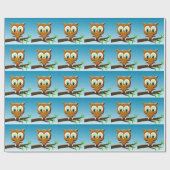 Newsprint Cartoon Owl Geschenkpapier (Flach)