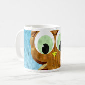 Newsprint Cartoon Owl Kaffeetasse (Vorderseite Links)