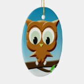 Newsprint Cartoon Owl Keramikornament (Rechts)