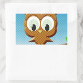 Newsprint Cartoon Owl Rechteckiger Aufkleber (Tasche)