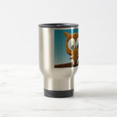 Newsprint Cartoon Owl Reisebecher (Mittel)