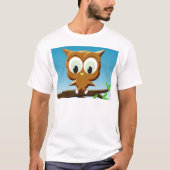 Newsprint Cartoon Owl T-Shirt (Vorderseite)