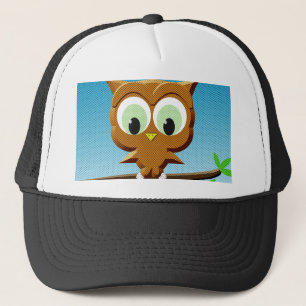 Newsprint Cartoon Owl Truckerkappe