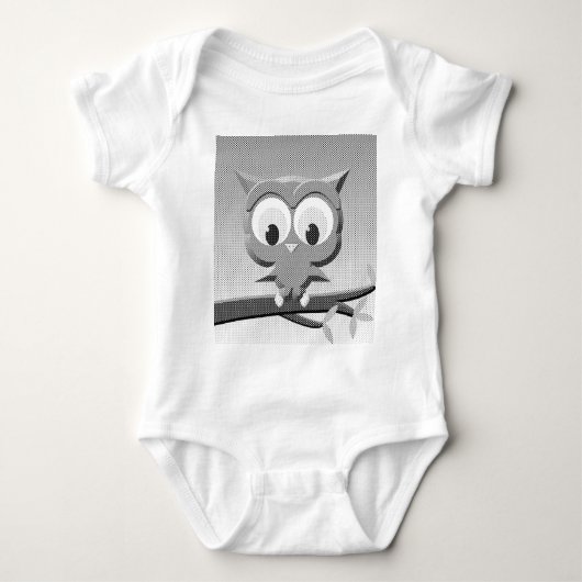 Newsprint-Schüssel in Schwarz und Weiß Baby Strampler (Vorderseite)