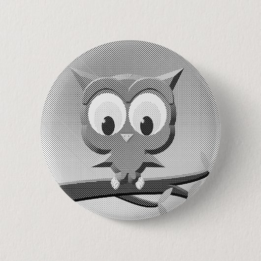 Newsprint-Schüssel in Schwarz und Weiß Button (Vorderseite)